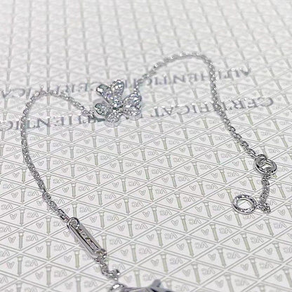 [Zalyn Jewelry ]FRIVOLE SILVER FLOWER DIAMOND BRACELET