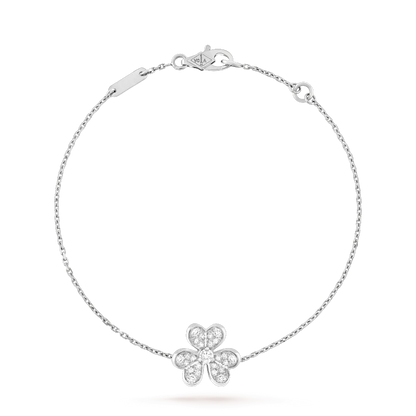 [Zalyn Jewelry ]FRIVOLE SILVER FLOWER DIAMOND BRACELET