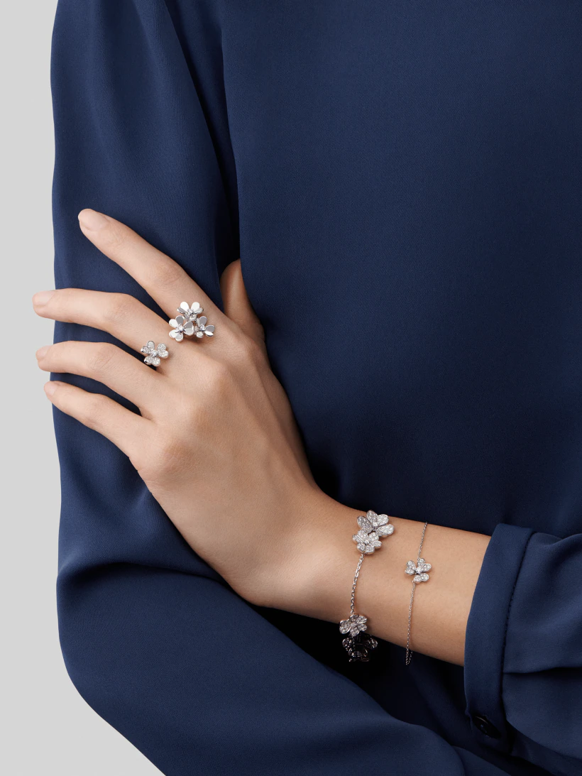 [Zalyn Jewelry ]FRIVOLE SILVER FLOWER DIAMOND BRACELET