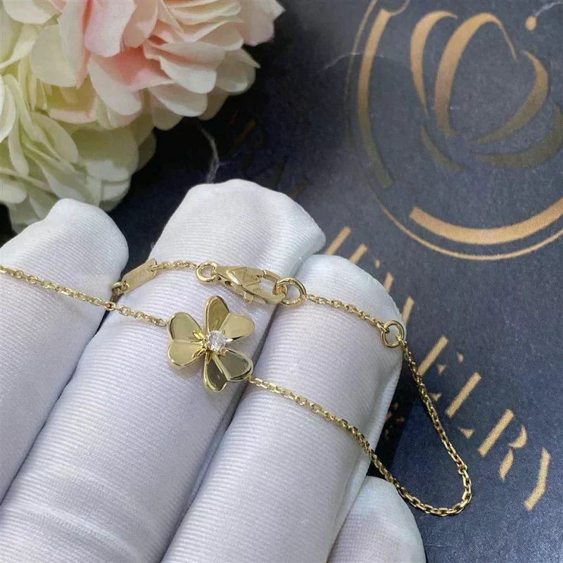 [Zalyn Jewelry ]FRIVOLE GOLD FLOWER PINK MALACHITE BRACELET