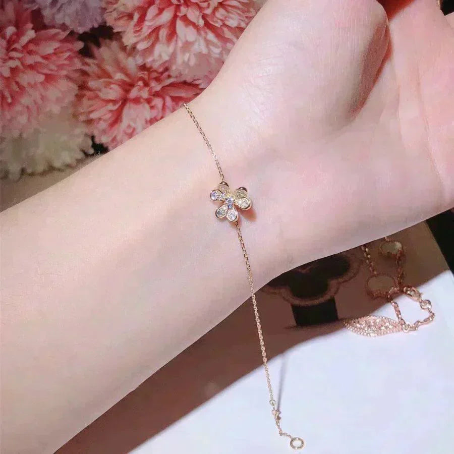 [Zalyn Jewelry ]FRIVOLE GOLD FLOWER DIAMOND BRACELET
