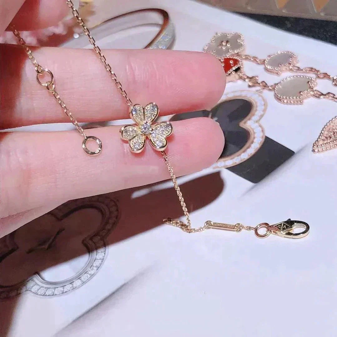 [Zalyn Jewelry ]FRIVOLE GOLD FLOWER DIAMOND BRACELET