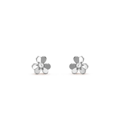 [Zalyn Jewelry ]FRIVOLE MINI SILVER FLOWER EARRINGS