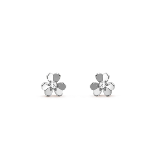 [Zalyn Jewelry ]FRIVOLE MINI SILVER FLOWER EARRINGS