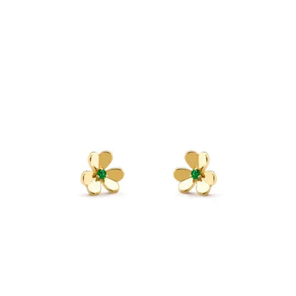 [Zalyn Jewelry ]FRIVOLE  FLOWER MALACHITE EARRINGS