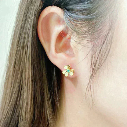 [Zalyn Jewelry ]FRIVOLE  FLOWER MALACHITE EARRINGS