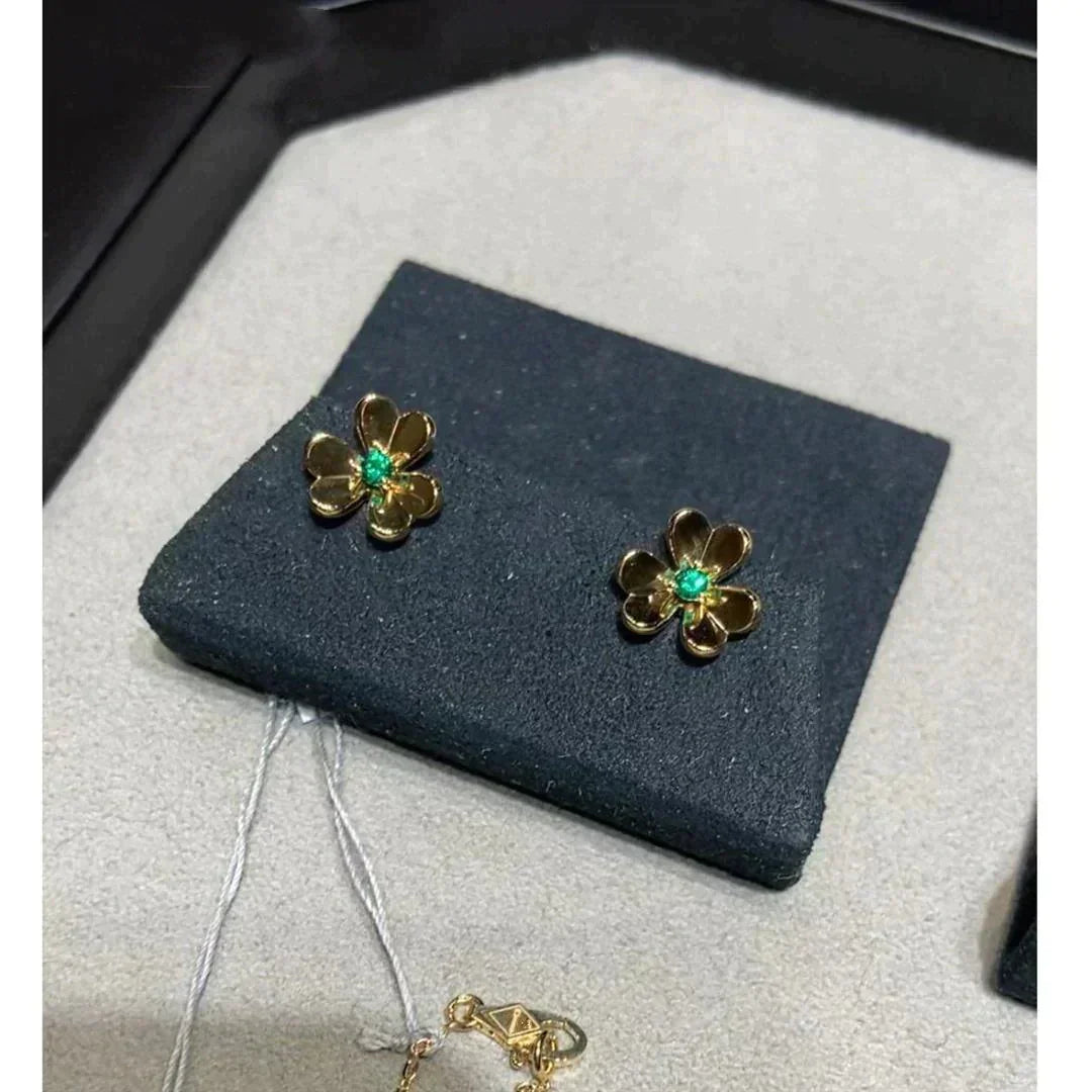 [Zalyn Jewelry ]FRIVOLE  FLOWER MALACHITE EARRINGS