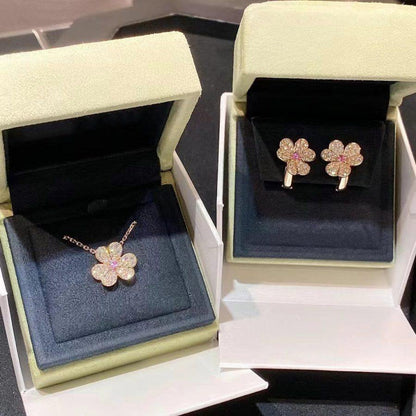 [Zalyn Jewelry ]FRIVOLE ROSE GOLD FLOWER DIAMOND NECKLACE