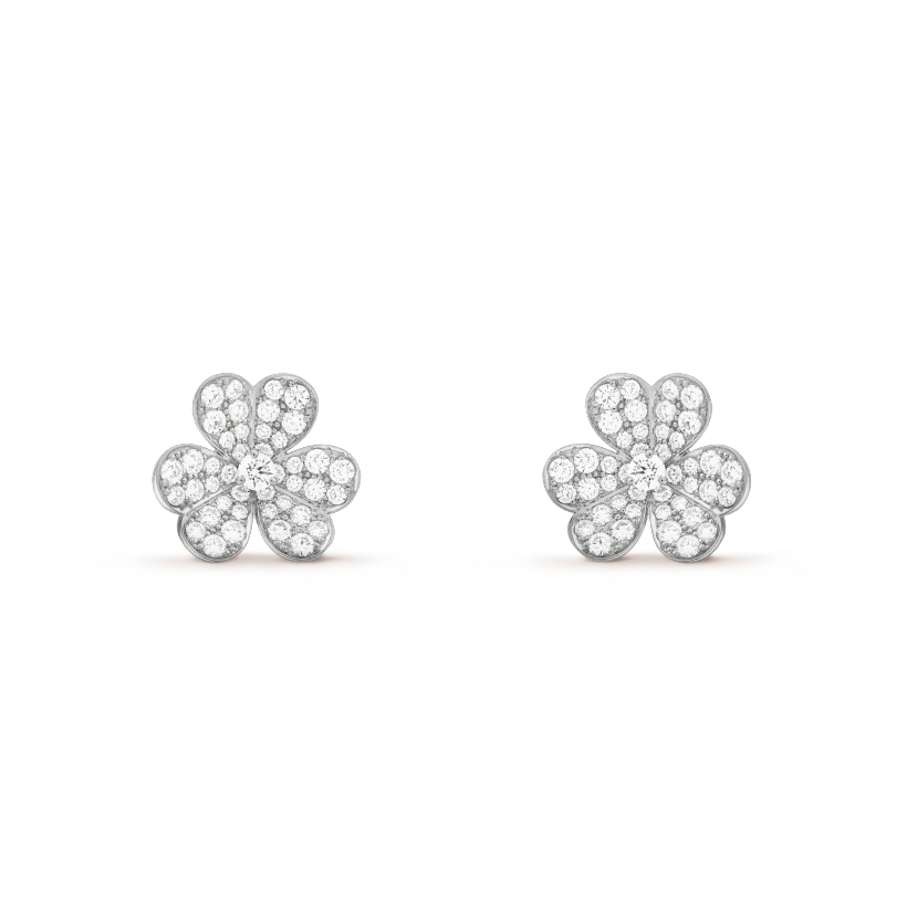 [Zalyn Jewelry ]FRIVOLE SILVER FLOWER DIAMOND EARRINGS