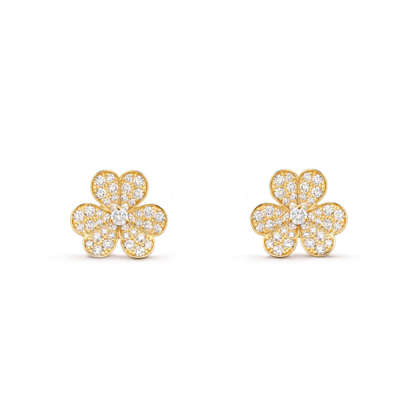 [Zalyn Jewelry ]FRIVOLE GOLD FLOWER DIAMOND EARRINGS