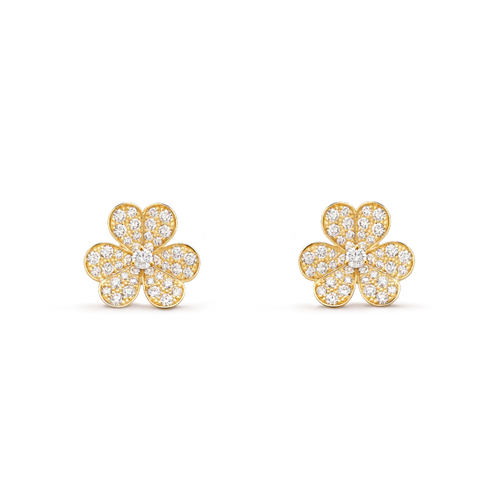 [Zalyn Jewelry ]FRIVOLE GOLD FLOWER DIAMOND EARRINGS