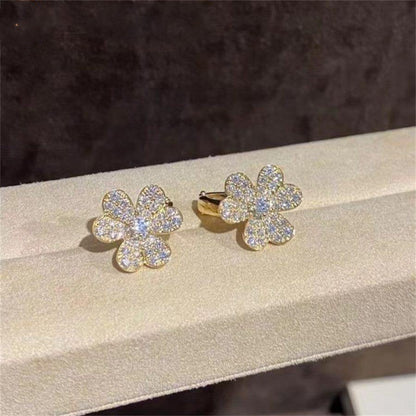 [Zalyn Jewelry ]FRIVOLE GOLD FLOWER DIAMOND EARRINGS