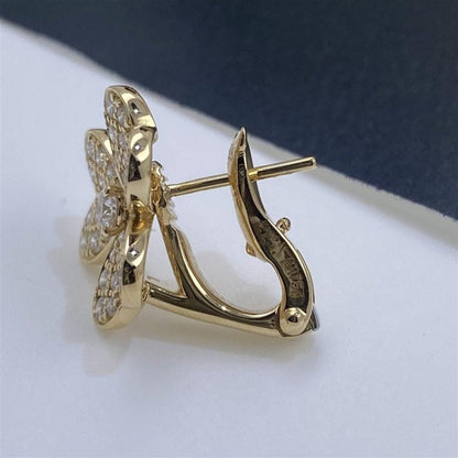 [Zalyn Jewelry ]FRIVOLE GOLD FLOWER DIAMOND EARRINGS