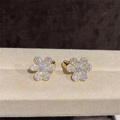 [Zalyn Jewelry ]FRIVOLE GOLD FLOWER DIAMOND EARRINGS
