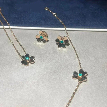 [Zalyn Jewelry ]FRIVOLE  FLOWER MALACHITE EARRINGS