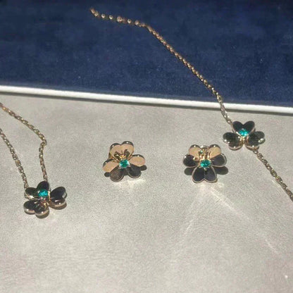 [Zalyn Jewelry ]FRIVOLE  FLOWER MALACHITE EARRINGS