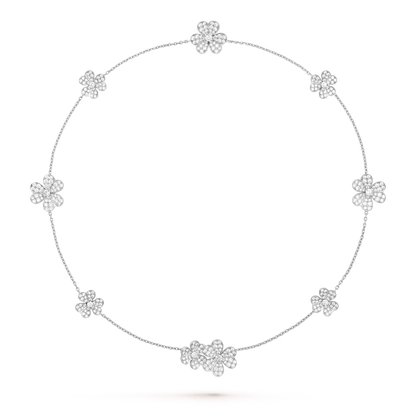 [Zalyn Jewelry ]FRIVOLE SILVER 9 FLOWERS NECKLACE