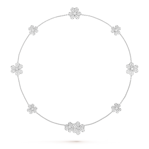 [Zalyn Jewelry ]FRIVOLE SILVER 9 FLOWERS NECKLACE