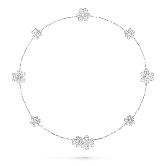 [Zalyn Jewelry ]FRIVOLE SILVER 9 FLOWERS NECKLACE