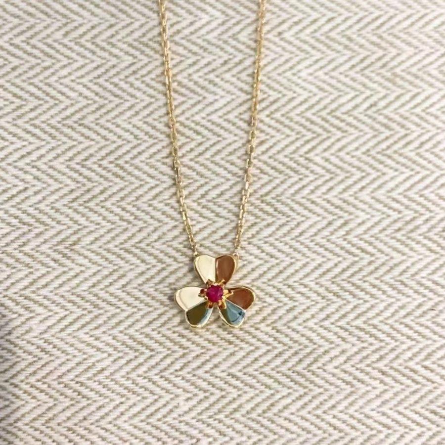 [Zalyn]FRIVOLE FLORAL CHARM NECKLACE