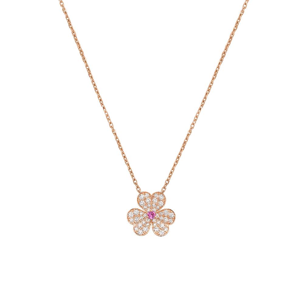 [Zalyn Jewelry ]FRIVOLE ROSE GOLD FLOWER DIAMOND NECKLACE