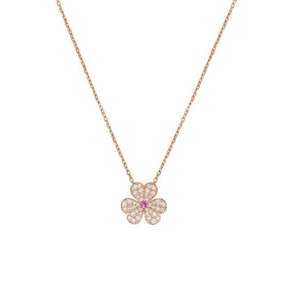 [Zalyn Jewelry ]FRIVOLE ROSE GOLD FLOWER DIAMOND NECKLACE
