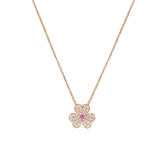 [Zalyn Jewelry ]FRIVOLE ROSE GOLD FLOWER DIAMOND NECKLACE