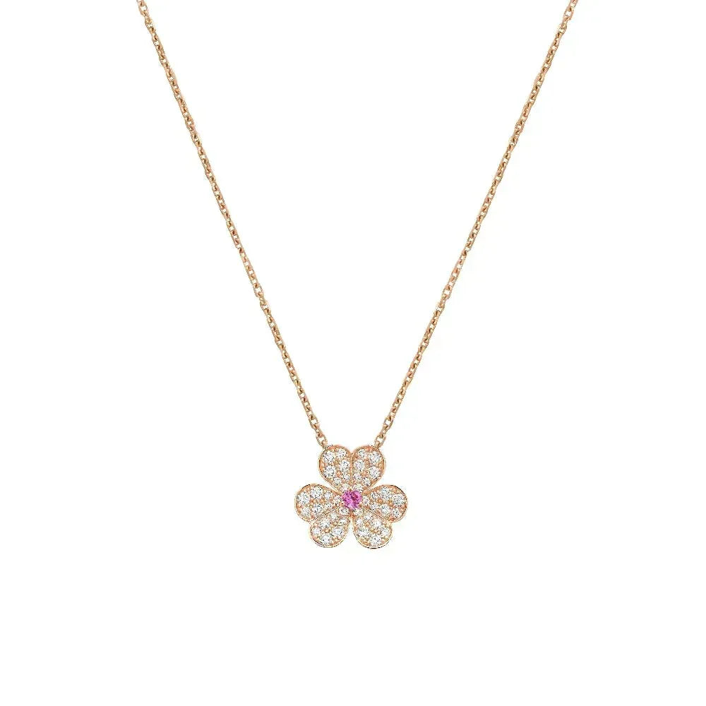 [Zalyn Jewelry ]FRIVOLE ROSE GOLD FLOWER DIAMOND NECKLACE