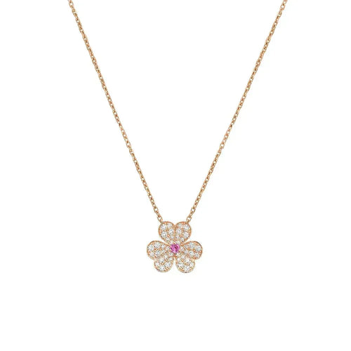 [Zalyn Jewelry ]FRIVOLE ROSE GOLD FLOWER DIAMOND NECKLACE