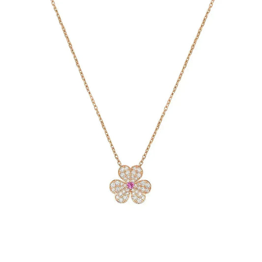 [Zalyn Jewelry ]FRIVOLE ROSE GOLD FLOWER DIAMOND NECKLACE