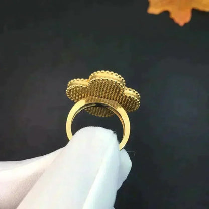 [Zalyn Jewelry ]CLOVER MALACHITE RING