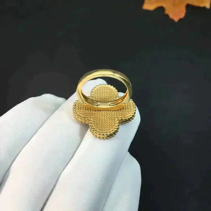[Zalyn Jewelry ]CLOVER MALACHITE RING
