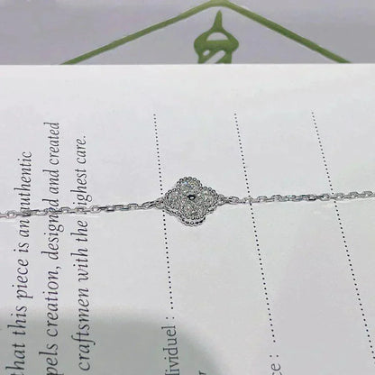 [Zalyn Jewelry ]CLOVER  SINGLE FLOWER BRACELET SILVER