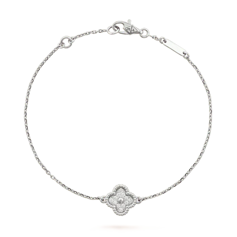 [Zalyn Jewelry ]CLOVER  SINGLE FLOWER BRACELET SILVER