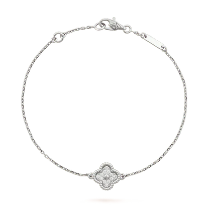 [Zalyn Jewelry ]CLOVER  SINGLE FLOWER BRACELET SILVER