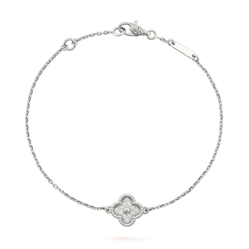 [Zalyn Jewelry ]CLOVER  SINGLE FLOWER BRACELET SILVER