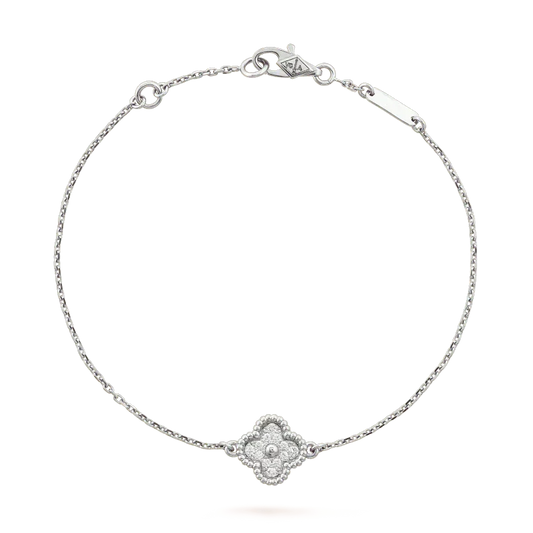 [Zalyn Jewelry ]CLOVER  SINGLE FLOWER BRACELET SILVER