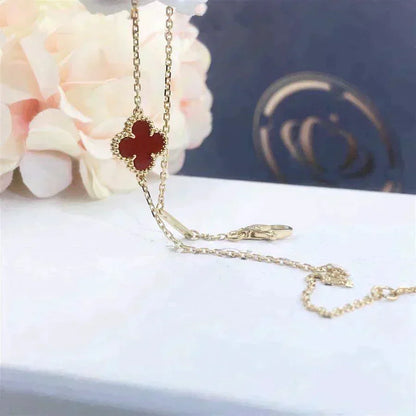 [Zalyn Jewelry ]CLOVER  CARNELIAN SINGLE FLOWER BRACELET