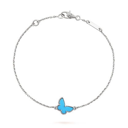 [Zalyn Jewelry ]BUTTERFLY TURQUOISE BUTTERFLY BRACELET SILVER