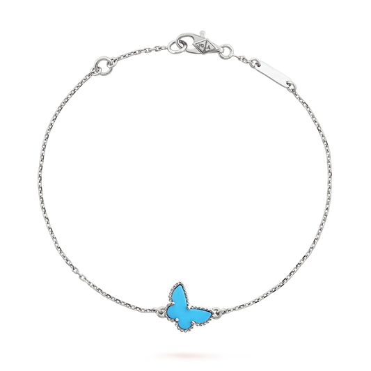 [Zalyn Jewelry ]BUTTERFLY TURQUOISE BUTTERFLY BRACELET SILVER