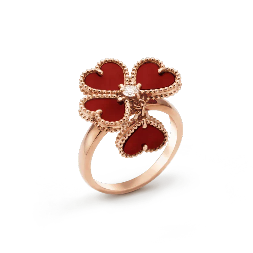 [Zalyn Jewelry ]SWEET CLOVER CARNELIAN RING