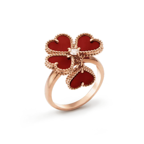 [Zalyn Jewelry ]SWEET CLOVER CARNELIAN RING