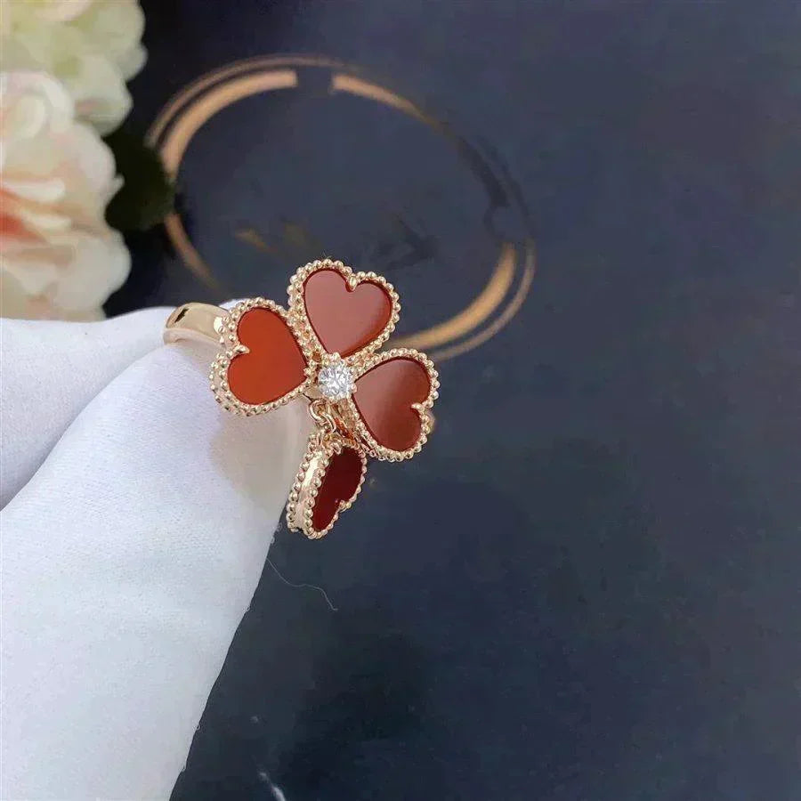 [Zalyn Jewelry ]SWEET CLOVER CARNELIAN RING