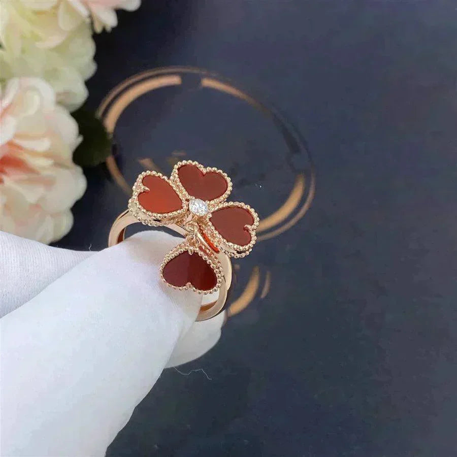 [Zalyn Jewelry ]SWEET CLOVER CARNELIAN RING