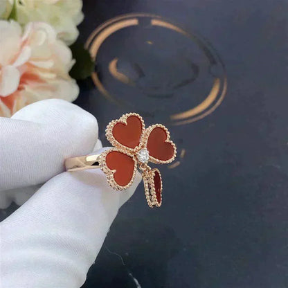 [Zalyn Jewelry ]SWEET CLOVER CARNELIAN RING