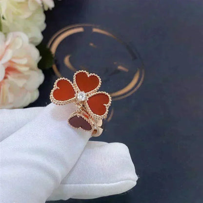 [Zalyn Jewelry ]SWEET CLOVER CARNELIAN RING