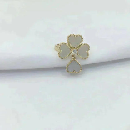 [Zalyn Jewelry ]SWEET CLOVER WHITE MOP RING