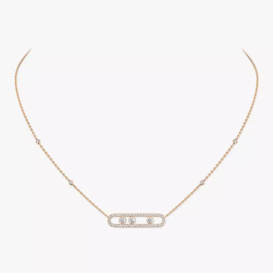 [Zalyn]MOVE PAVÉ FULL DIAMOND NECKLACE