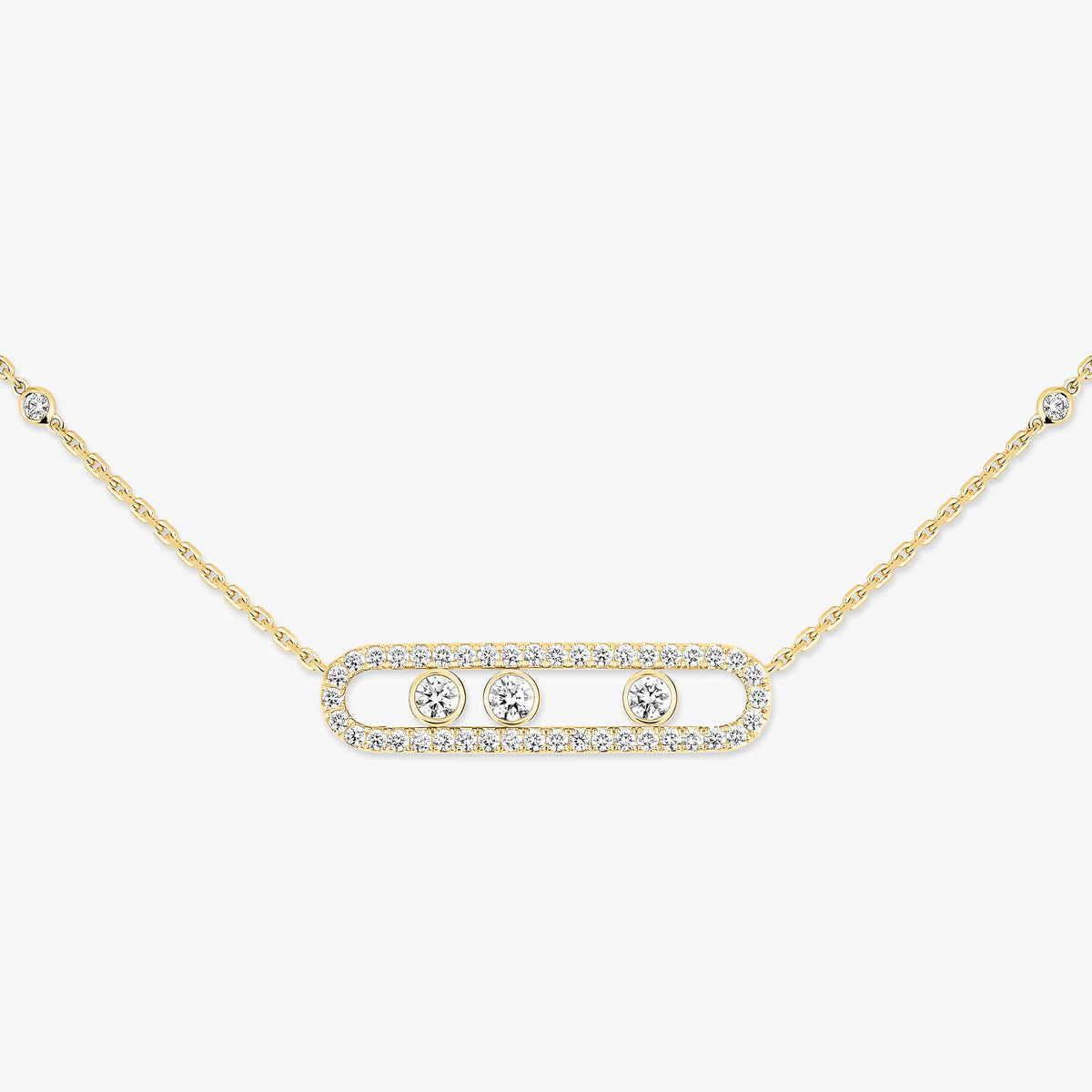 [Zalyn]MOVE PAVÉ FULL DIAMOND NECKLACE