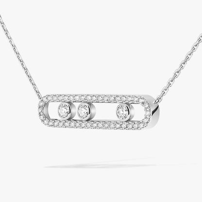 [Zalyn]MOVE PAVÉ FULL DIAMOND NECKLACE